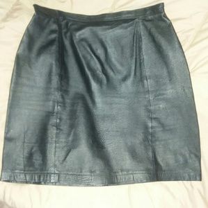 Leather Skirt, ~sz 13, dark brown
